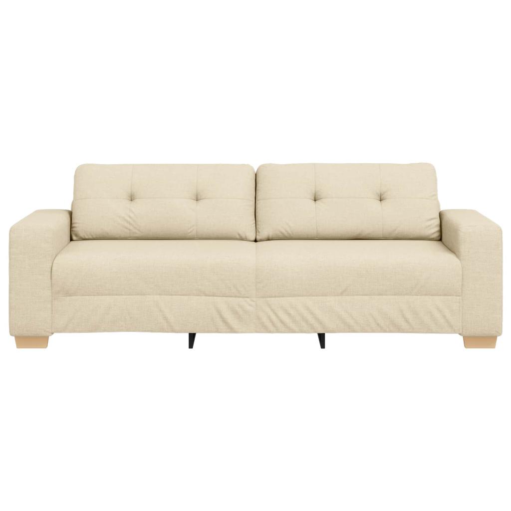 3 Seater Sofa Cream 220 cm Fabric