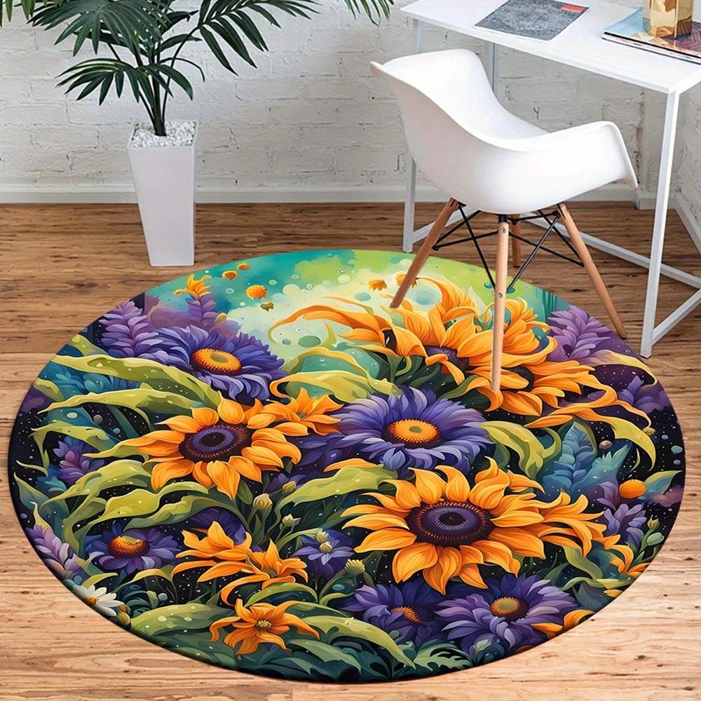 

1pc Retro 1067607411 Pattern Round Floor Mat, Non-slip for Living Room Bedroom Chair Carpets Home Decor Gifts, Home Decor Room Decor Outdoor 80cm by 80cm