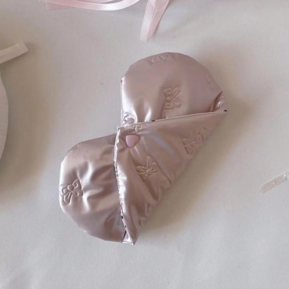 

Heart Pink Small Items Bags Bow Embossed Cosmetic Bags Portable Eyeglasses Box розовый