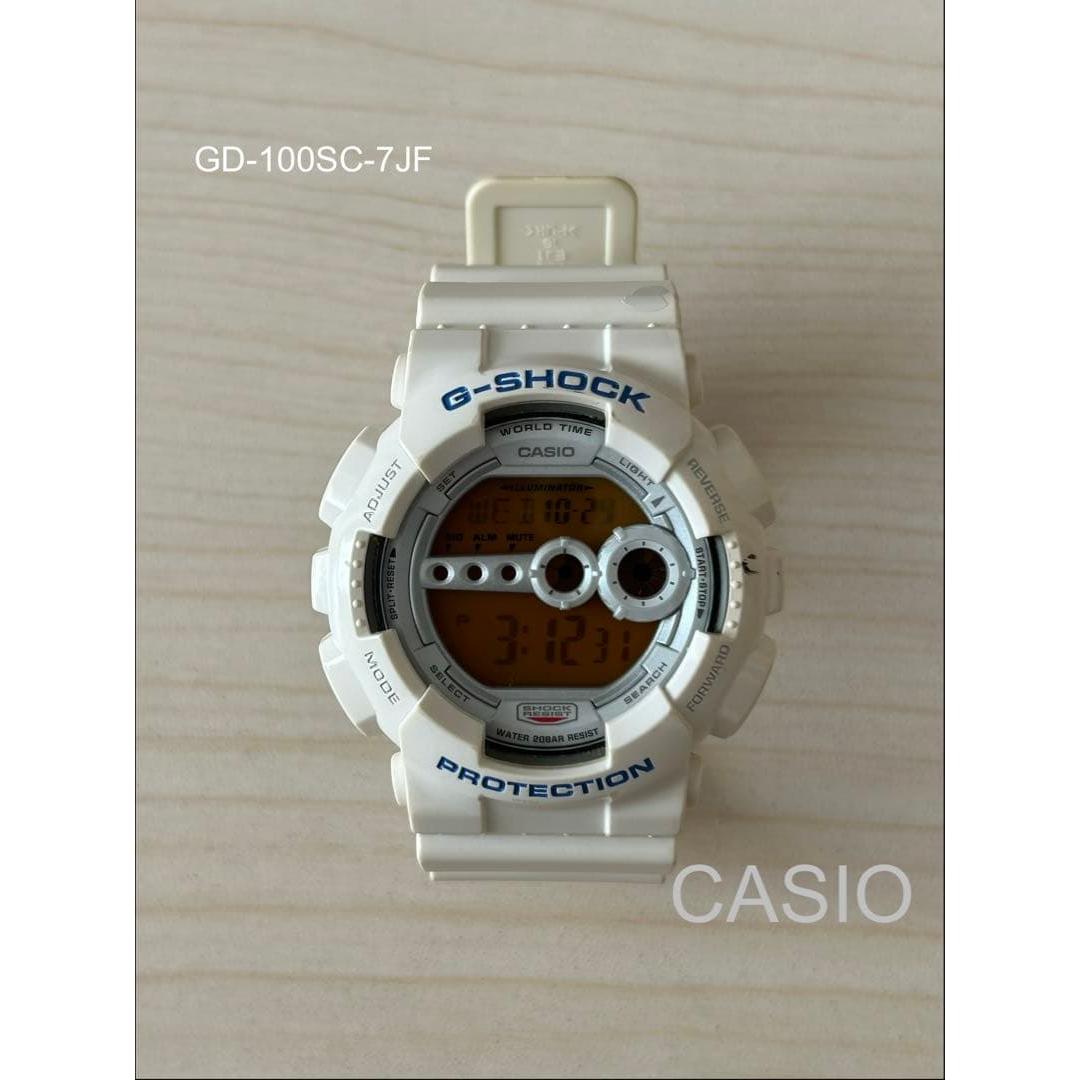 Used [Bargain item] CASIO G-SHOCK white digital watch GD-100SC white