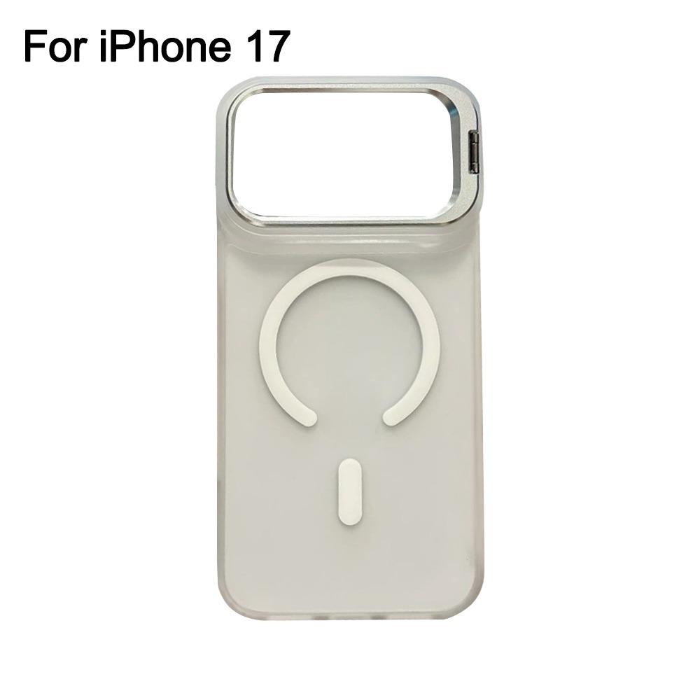 Матовый Полупрозрачный Магнитный Чехол Для iPhone 17 17Pro 17Air 17 Pro Max Металлическая Подставка Для Беспроводной Зарядки Magsafe Чехол
