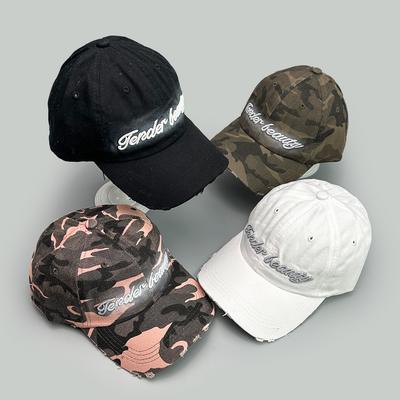 Cave Wind Three-Dimensional Letter Embroidery Baseball Cap Men'S And Women'S Sunshade Camouflage Personalized Niche Cap