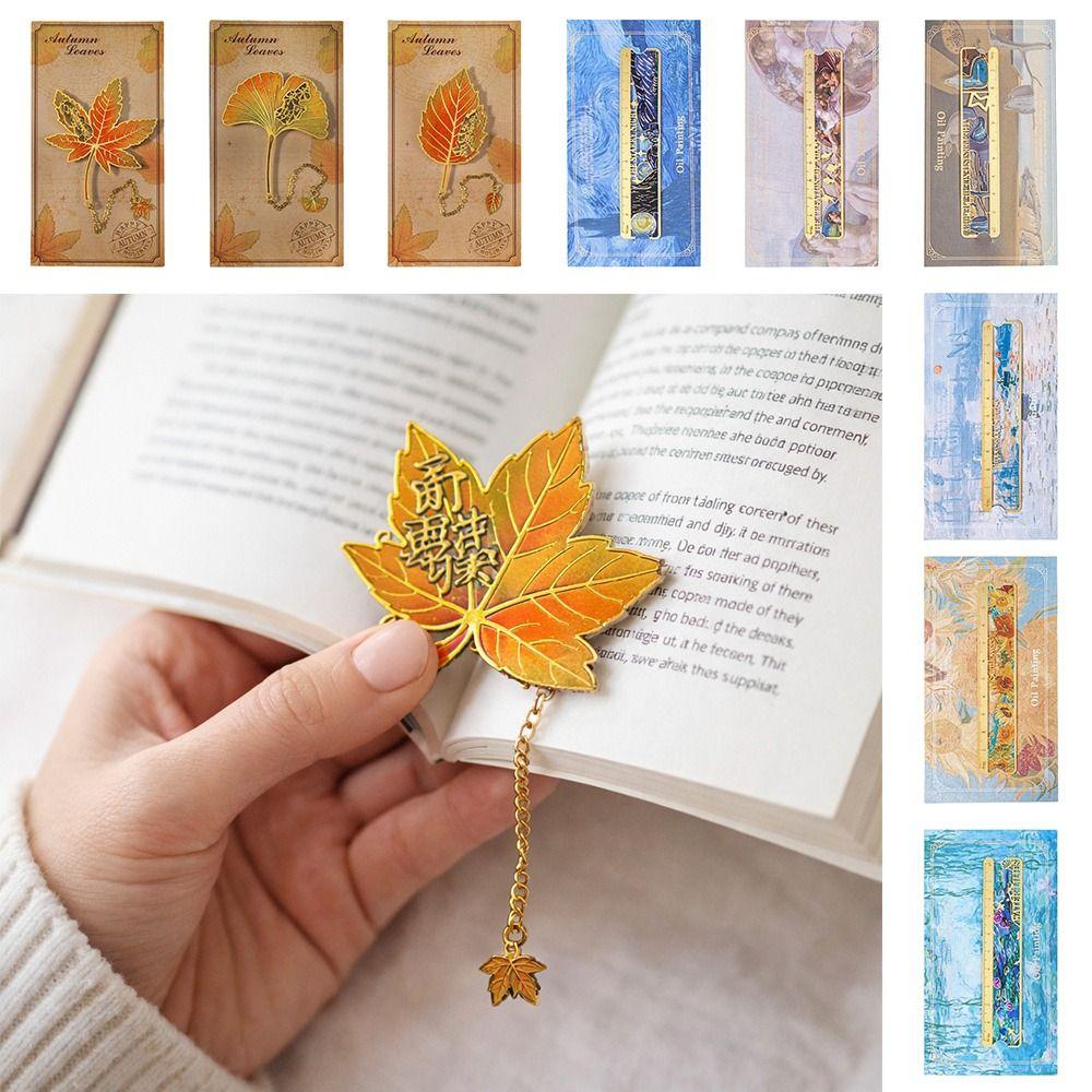 Maple Leaf Oak Leaf Bookmark Apricot Leaf Reading Book Clip Creative Book Marking  Student Gift