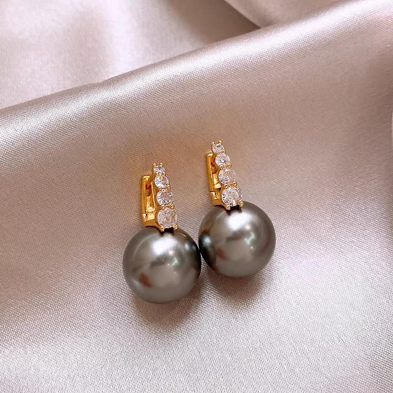 2025 Silver Needle Zircon Pearl Earrings: French Retro Light Luxury Studs for Women