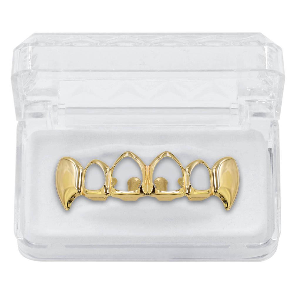 

Трендовые полые клыки гриллзы с золотым покрытием для хип-хопа и Хэллоуина