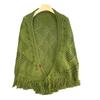 Hand-crocheted triangular fringed shawl retro style hollow design versatile fashion warm street women