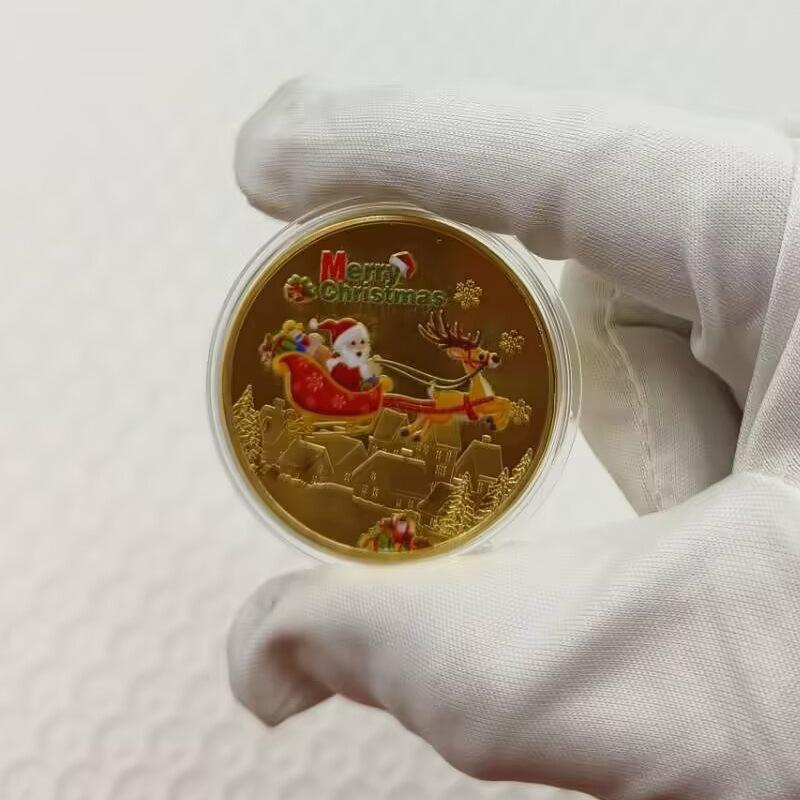 

Рождественские памятные медали, Монеты желаний на Рождество, Сувениры, Металлические изделия, Рождественские подарки, Подарки для друзей, Наполнители для чулок 40*1.5mm
