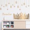 Multicolor Eid Mubarak Wall Stickers Star Moon Lantern Castle Ramadan Kareem Decals Eid Al-fitr Accessories Mural Bedroom