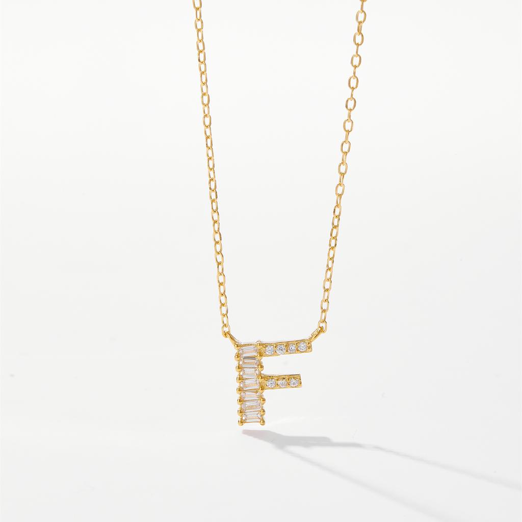 ANDYWEN 925 Sterling Silver Gold Letter Pendant Initial Necklace 2024 Women Fine Fashion Accessories Jewelry