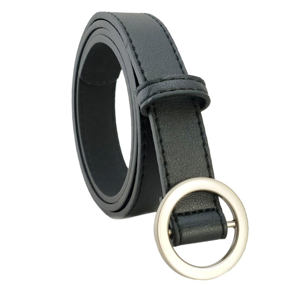 Women's Vintage Fashion Round Buckle Leather Wide Belt