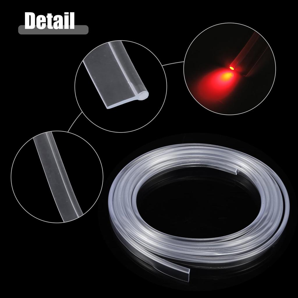 ACROPIX Fiber Optic Cable Skirt Side Glow Car Light Decoration Universal 3mm 2M Clear 1pcs