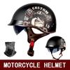 Motorcycle Semi-helmet Retro Helmet for Men and Women Cruise Motorcycle Helmet Portable Breathable Summer American Electric Car
