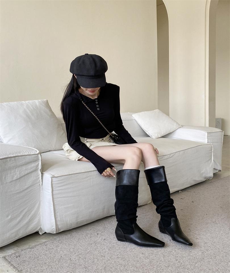 

Niche light luxury 2025 autumn and winter handmade women s shoes foreign trade retro women s shoes women s boots soft leather retro 40 чёрный