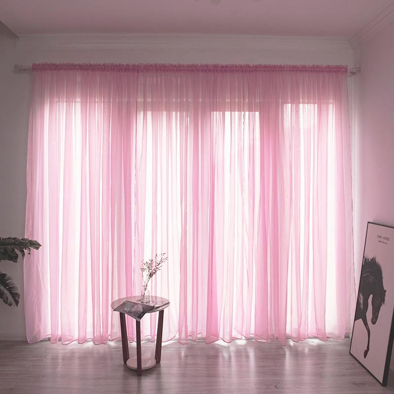 Home Window Screen Curtain Tulle Multi-color Sheer Curtains for Living Room Hotel Beauty Salon Window Privacy Screening Decor