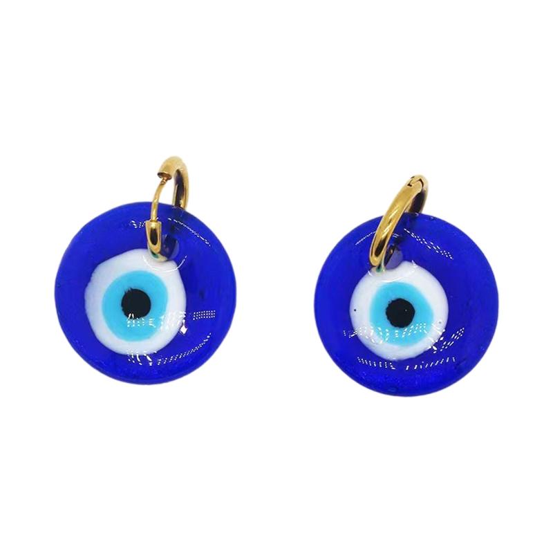 

2 Pcs Retro Acrylic Eye Round Earrings Devil s Eye Earrings Turkish Blue Eye Stud Earrings Women Girls Ear Jewelry 1