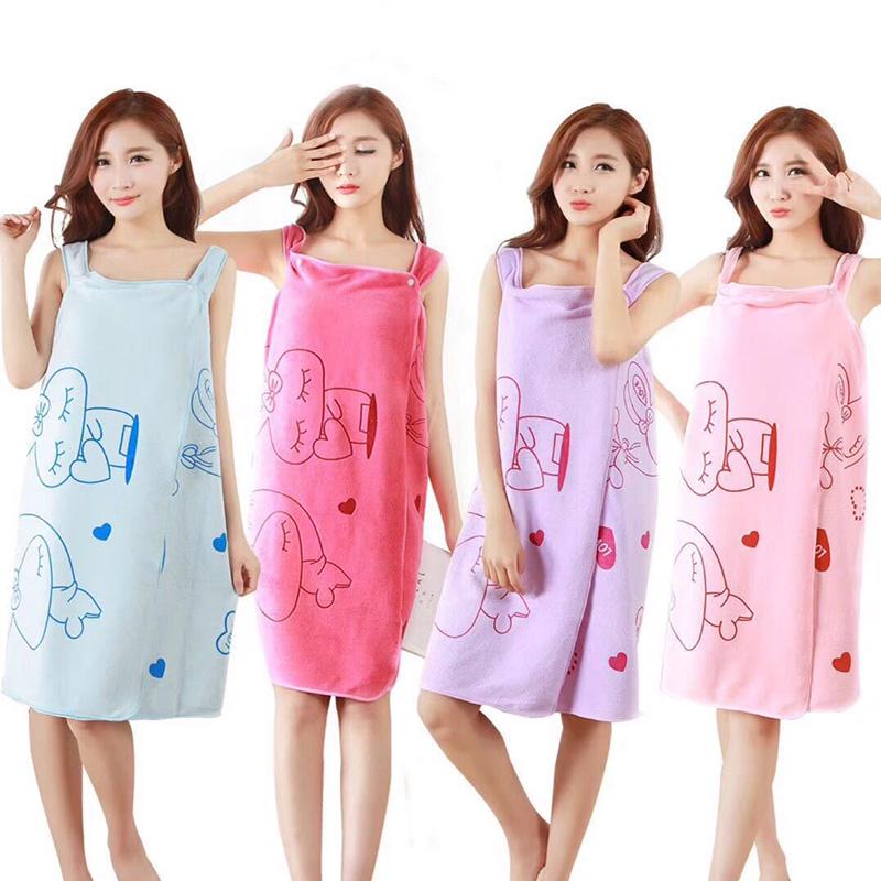 Microfiber Wearable Soft Bath Beach Towel Bath Skirt Spa Bathrobes Comfortable