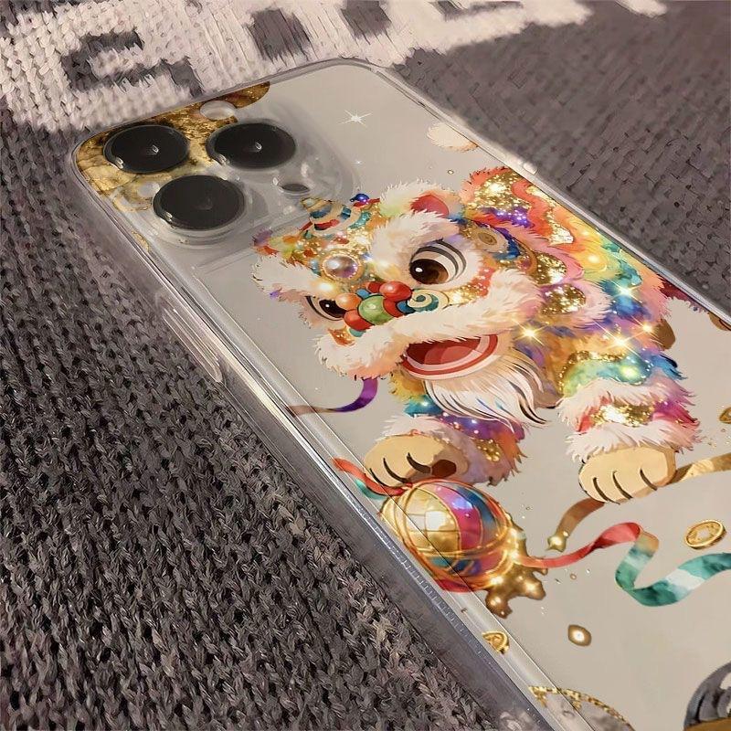 New Year Colorful Chinese Lion iPhone 17/16/15/14 Pro Case – Space Protector