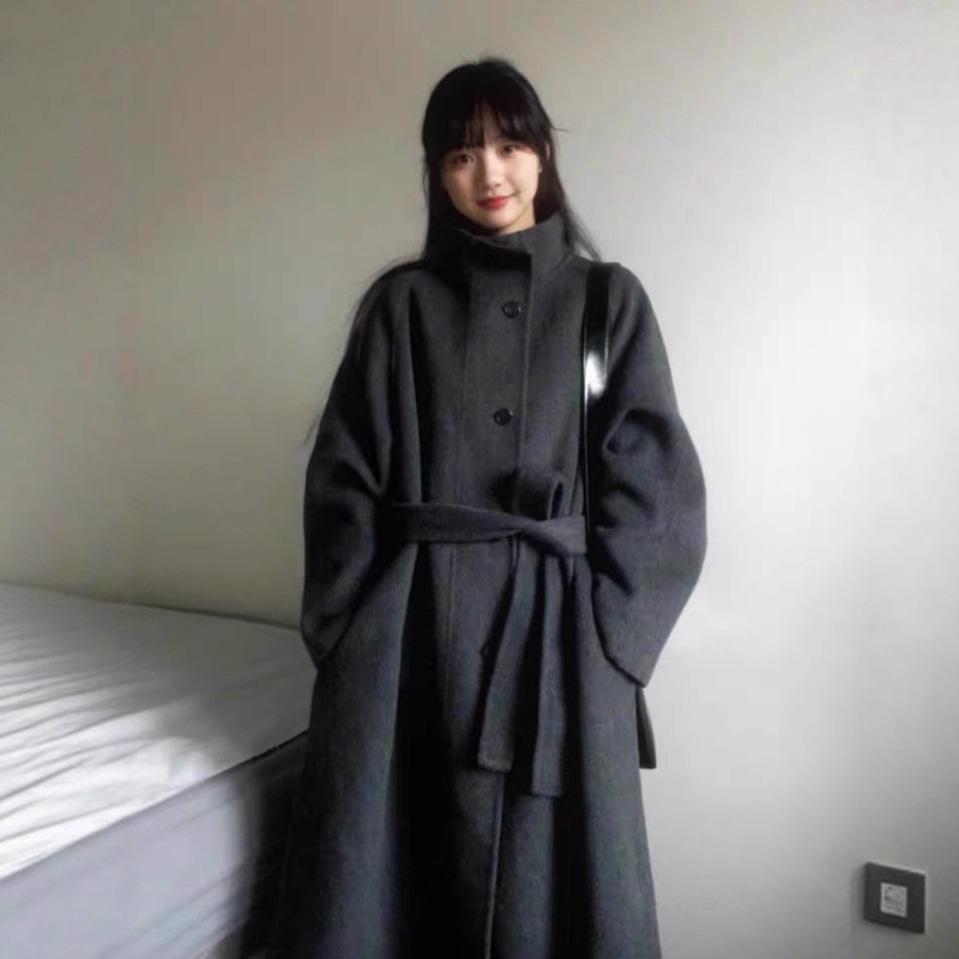 Women's Petite Medium-Length Woolen Coat: 2025 Autumn/Winter Korean Style, Thickened and Stylish.