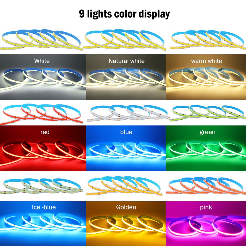 8mm COB LED Strip 5V With Motion Sensor Induction AAA Battery Powered Led Tape White Red Blue Green Yellow for Wardrobe Stairs