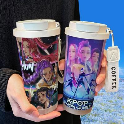 Witch Hunting Girl Group Thermos Cup Stainless Steel Straw Double Drink Large Capacity Coffee Cup Girl Gift High Value