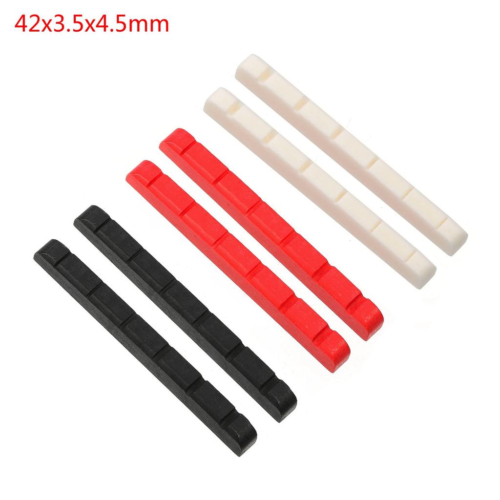 2-Pack: 6-String Electric Guitar Buffalo Bone Nut, 42x3.5x4.5mm, for Strat and ST Models