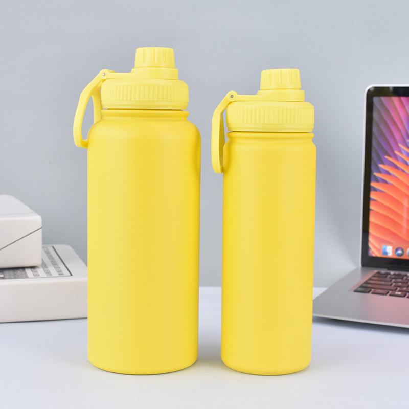 18/22/25/32oz 304 Stainless Steel Insulated Water Bottle, Matte Sports Flask with Flip Spout Lid for Outdoor & Gym
