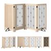 4 Panel Freestanding Pet Gate, Indoor Dog Barrier with Lockable Door, Support Feet, 360 Degrees Flexible Hinges, Oak