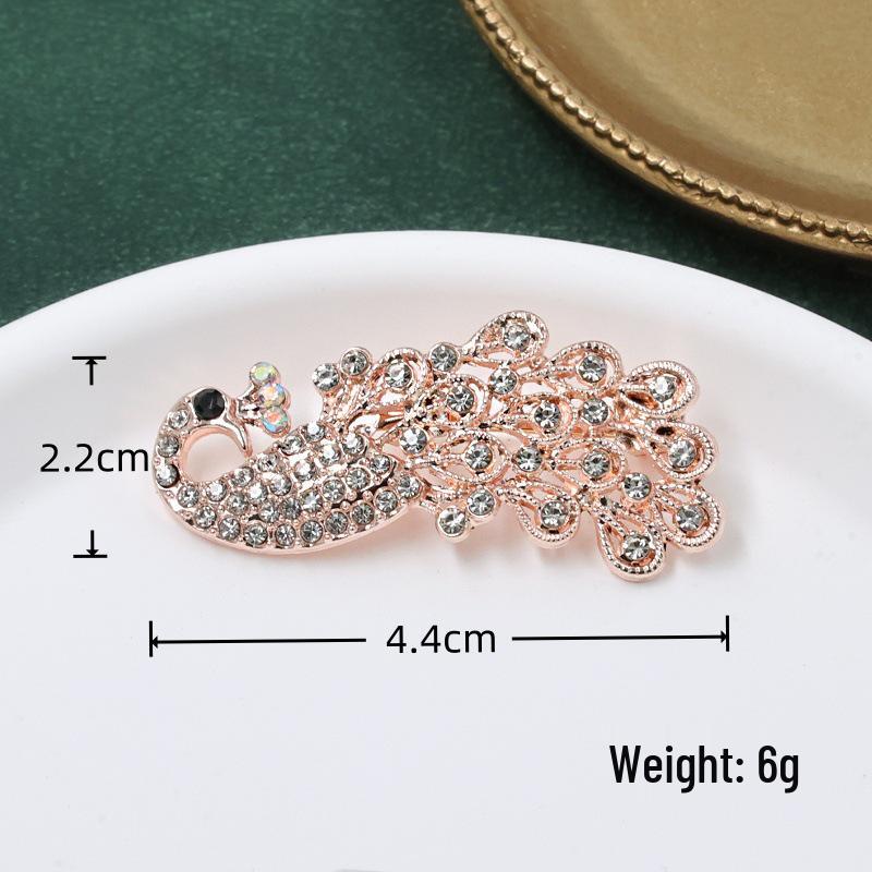 Elegant European & American Peacock Rhinestone Brooch - Versatile High-End Fashion Accessory