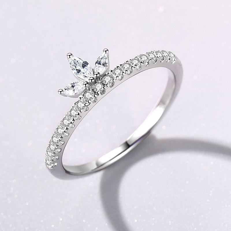 Tancise Classic 925 Sterling Silver Zirkónový prsteň Dámske šperky Svadobný darček na párty