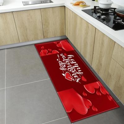 Valentine's Day Love Pattern Home Kitchen Floor Mat Door Front Decoration Floor Mat