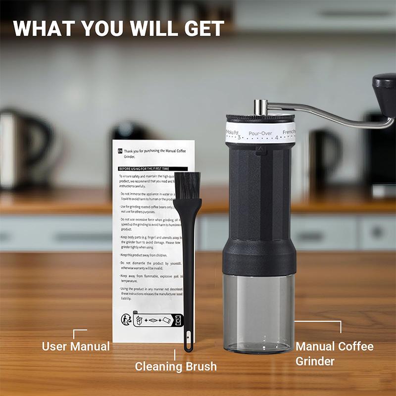 Mini Manual Coffee Grinder With 5 Settings 40 Adjustable Settings, Portable Hand Coffee Bean Mill With 30G Capacity