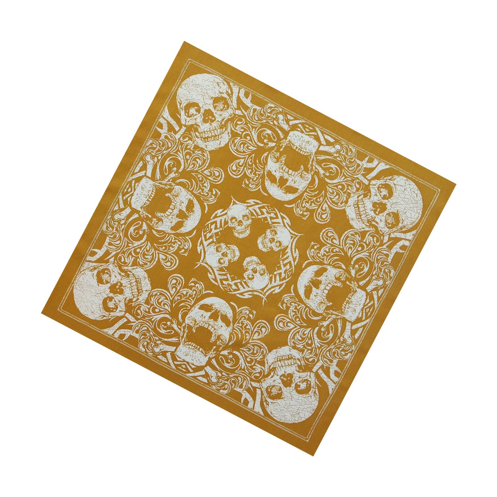 

Skull Printed Headscarf for Casual Formal Square Pocket Vintage Bandanas Hiphop Dance Bandana Outdoor Sport Neckerchief жёлтый