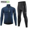Wosawe Herbst- und Winter-Fahrradjacke Warm Langärmlig Fleece Winddicht und Kälteabweisend Oberteil Outdoor Freizeit Sportjacke