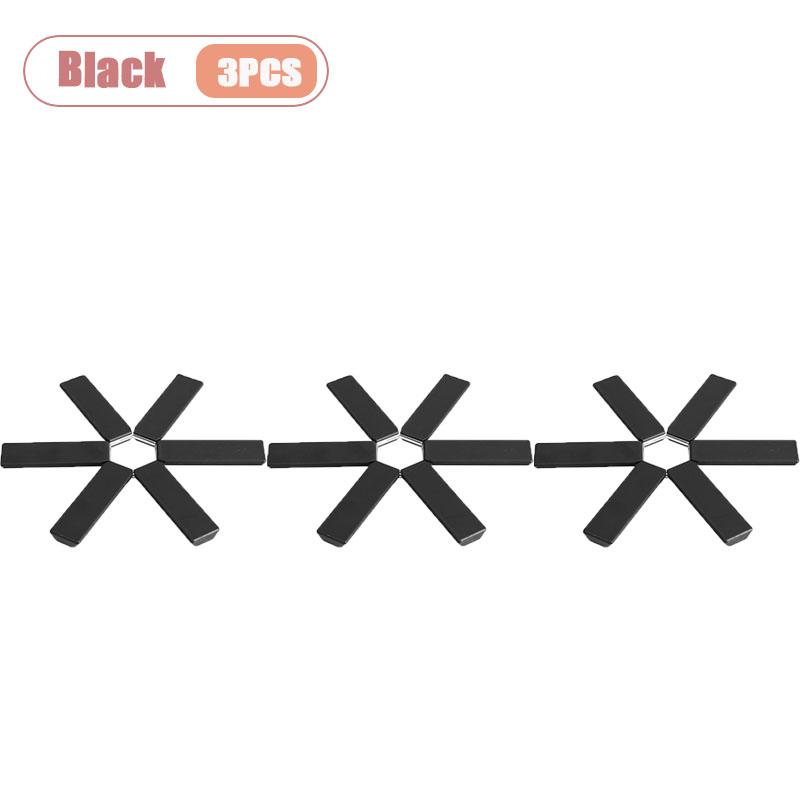 1-10PCS Foldable Silicone Trivet Six Claws Heat Resistant Pad for Hot Pots and Dishes Kitchen and Table Protector Mat