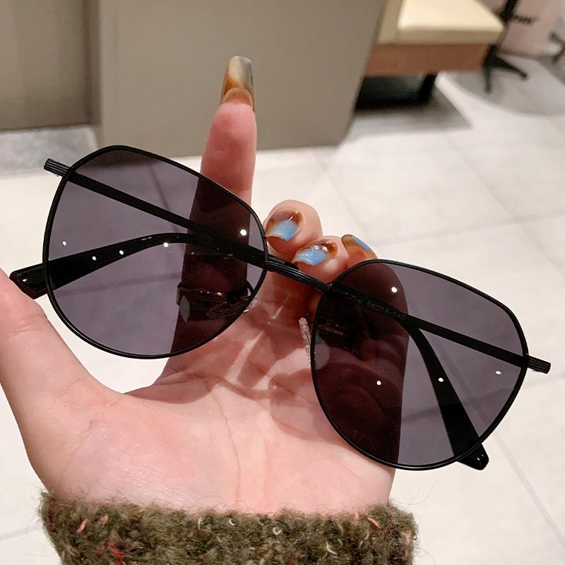 High-value round-frame sunglasses, UV-proof sunshades for men and women, European and American trend driving polarized sunglasses