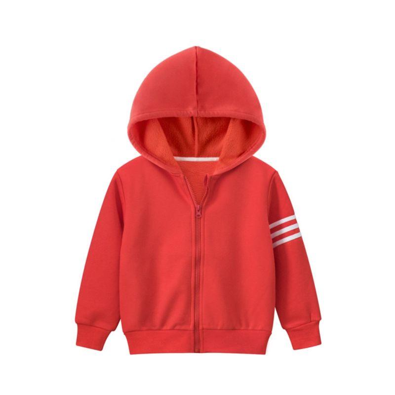 Brand Foreign Trade Autumn and Winter Baby Hooded Velvet Zip-up Shirt