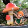 Resin Mushroom Fairy Statue Cartoon Miniature Figurine Sculptures Mushroom Doll Set  Gift