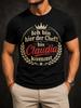 Ich Bin Hier Der Chef Bis Claudia Kommt Graphic Distressed Beige Red Wreath With Crown Vintage Unisex All TShirt