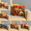 Thankful Festival Turkey Cushion Cover Soft Reversible  Durable Pillow Cover  MultiScene Use for Home  Car Daily Comfort