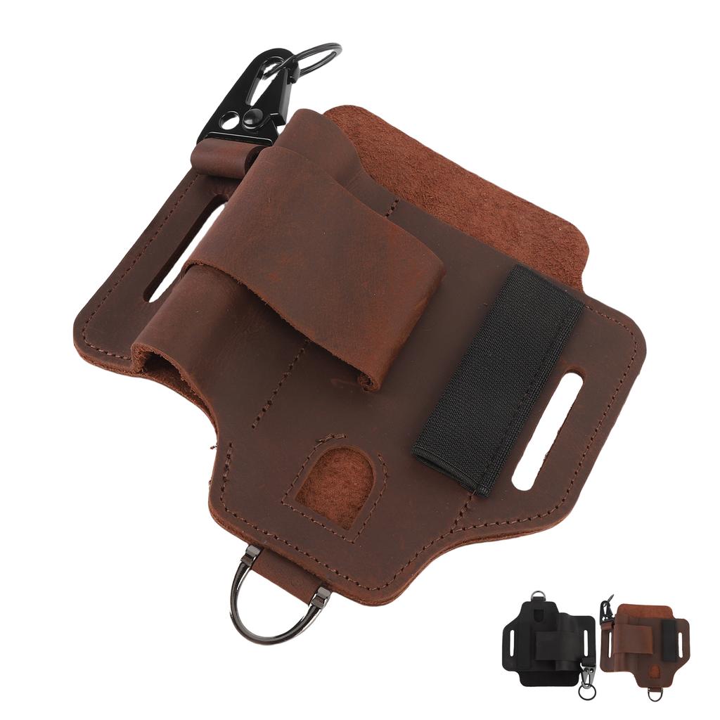 Skórzana Torba na Narzędzia na Pasek Wielofunkcyjna Przenośna Saszetka na Narzędzia na Pas do Przygód na Świeżym Powietrzu, Pracy, Napraw