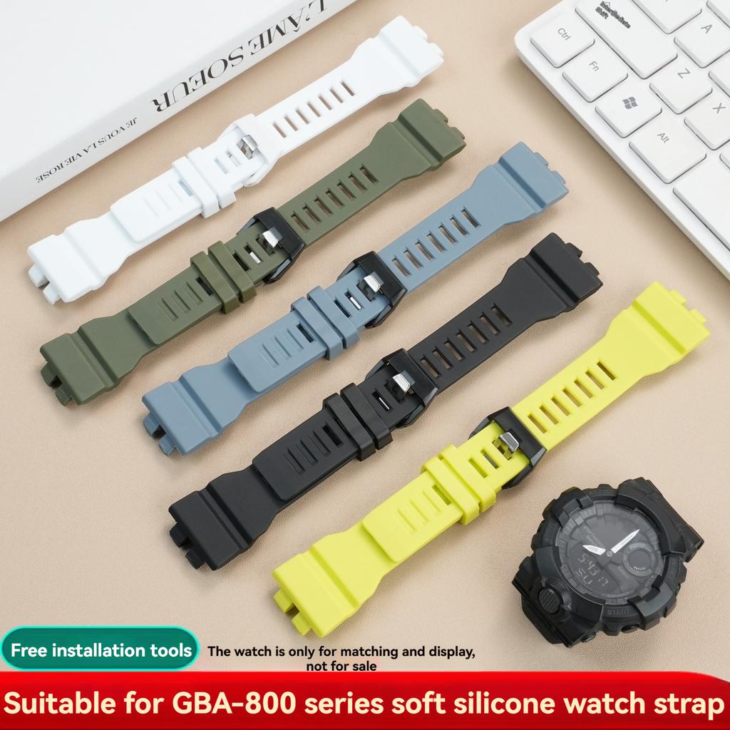 Replacement Watch Band for Casio G-Squad GBD-800 GBD-800-2/-7 GBA-800 GBA-800 Men's Resin Strap, Waterproof Sports Wristband