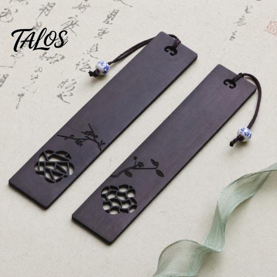 Talos Spring Window Cutout Bookmark, Rosewood Redwood Page Marker, Hollow Carved Wood Bookmark for Readers, Literary Gift