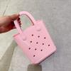 Borsa Gelatina Borsa con Fori Fai da Te Borsa da Donna Macaron Cesto da Spiaggia per Bucato Borsa in Pvc
