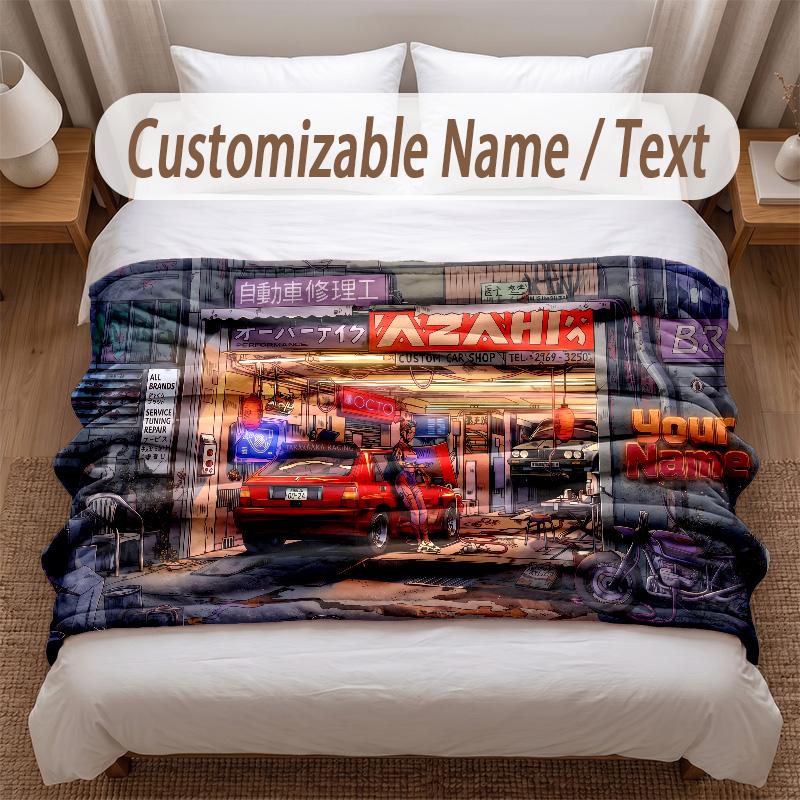Other Similar Designs Theme Soft Blanket Personalized Custom Name Text Print Warm Blanket Home Sofa Bedroom Decor
