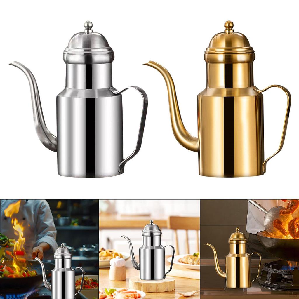 Auslaufsichere Edelstahl-Ölspenderflasche, Behälter mit Griff für die Küche.