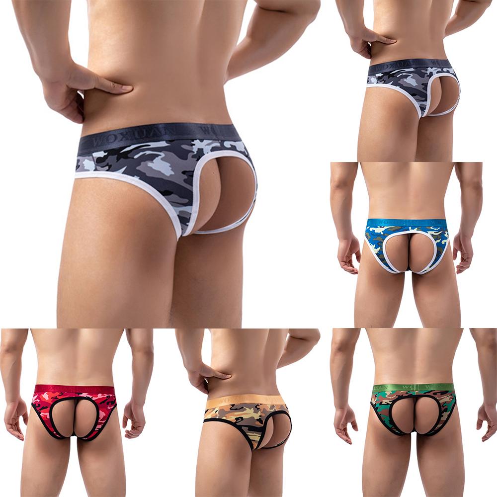 Erotic Panties Open Butt Printed Sexy Underpants Underwear