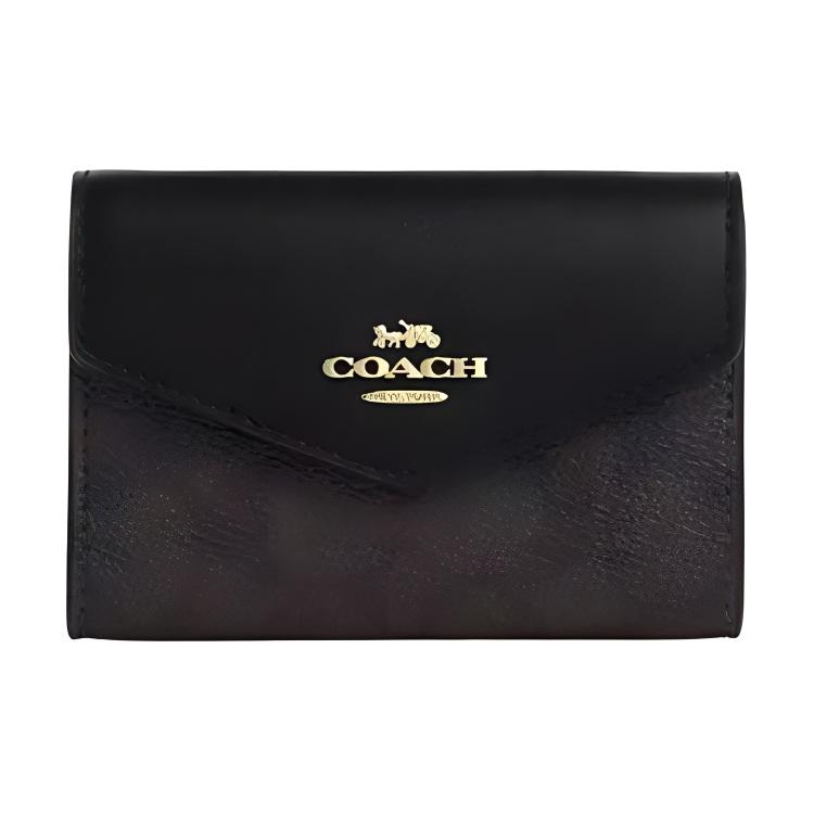 

Coach Flap Card Case 10 Classic Horse And Carriage Logo Coated Canvas Wallet Card Holder Women Wallet Black CZ272-IMXAQ Basic Set (Bag+Dust Bag)