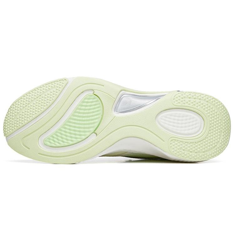 Anta Cushioning Slip Resistant Abrasion Resistant Breathable Lightweight Low top Running Shoes Women's White Green Gray 122235556-6