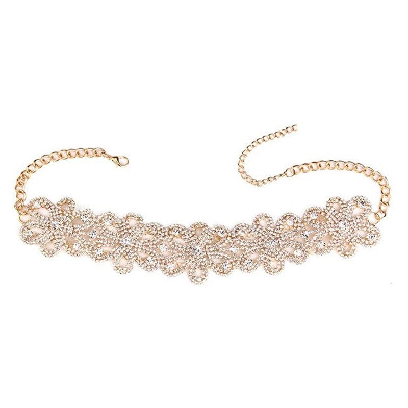 Trendy Pattern Rhinestone Necklace, Fashionable Exaggerated Party Sexy Necklace Accessories Female Necklace