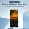 For iPhone 17 Pro Max Case Airplane Pattern Printing Straight Edge TPU Phone Back Cover